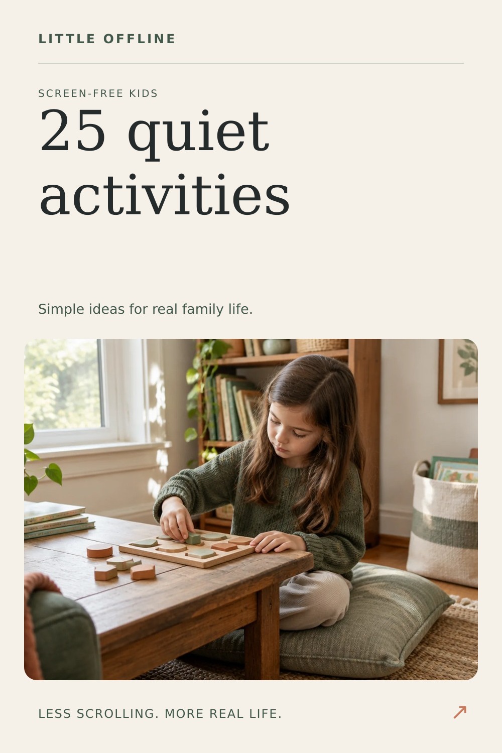 Pinterest graphic: 25 Quiet Activities for Kids