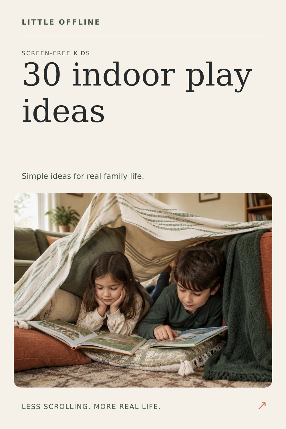 Pinterest graphic: 30 Indoor Screen-Free Activities for Kids