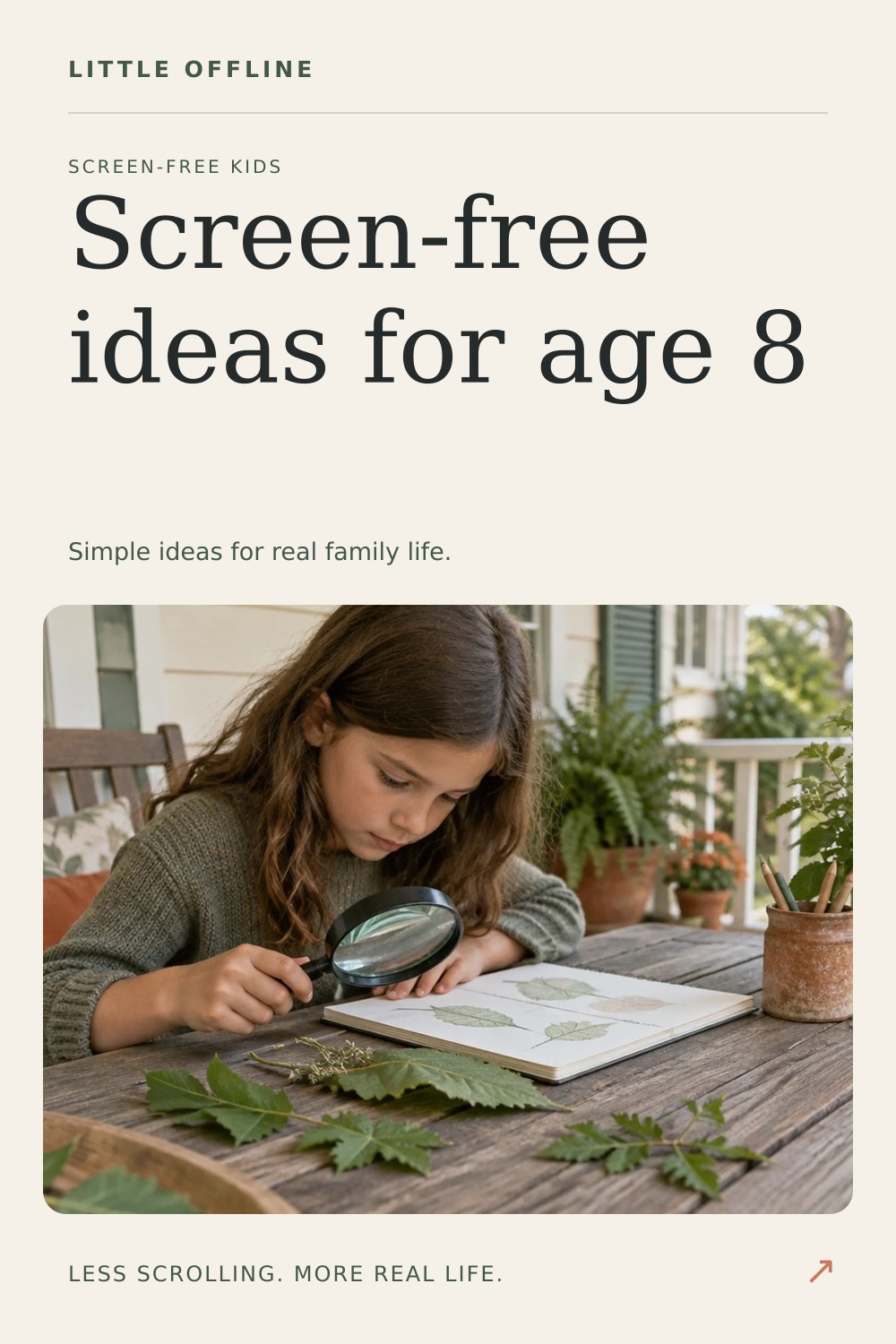 Pinterest graphic: Screen-Free Activities for 8-Year-Olds