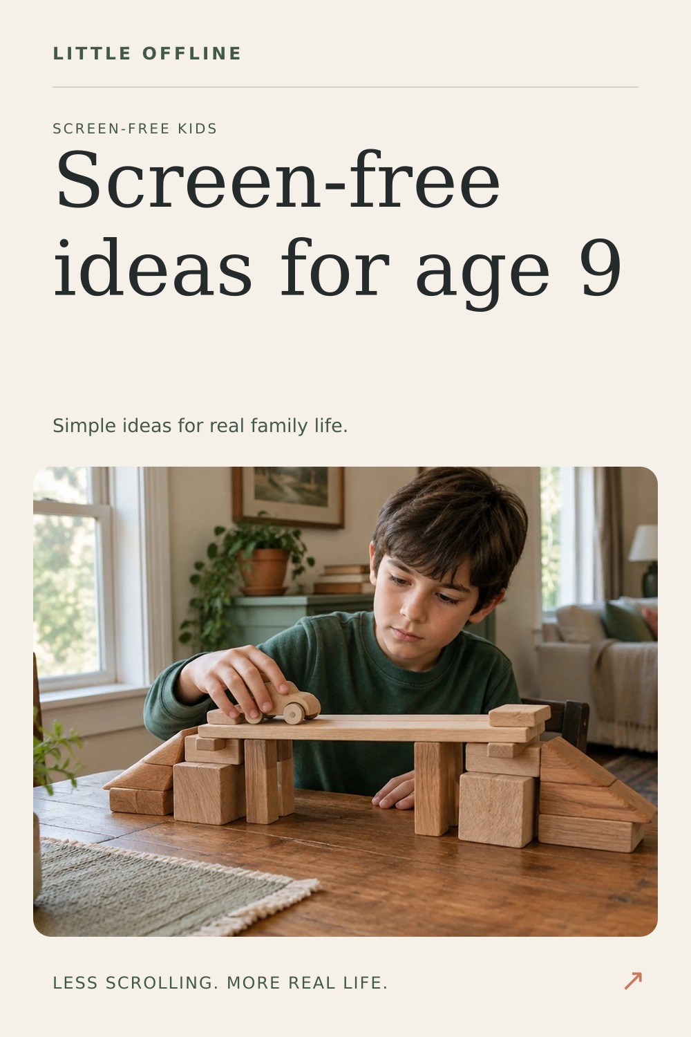 Pinterest graphic: Screen-Free Activities for 9-Year-Olds