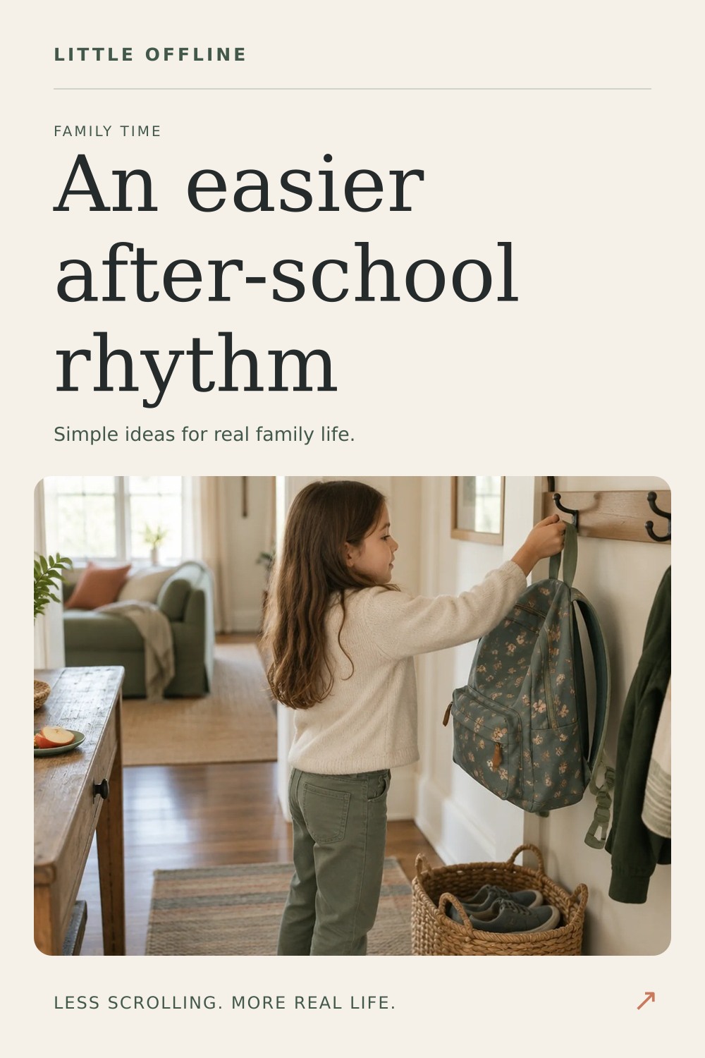 Pinterest graphic: Screen-Free After-School Routine