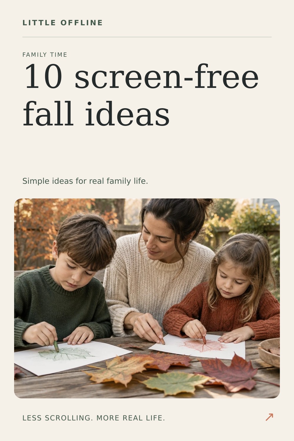 Pinterest graphic: Screen-Free Fall Activities for Kids