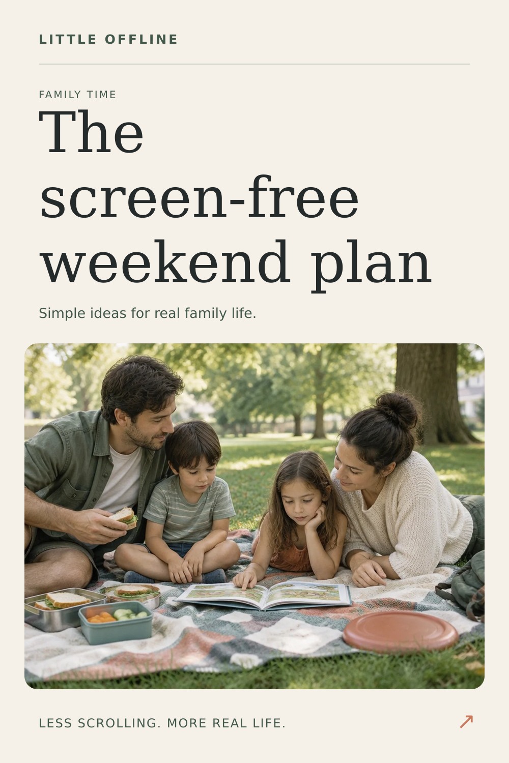 Pinterest graphic: Screen-Free Weekend Challenge for Families
